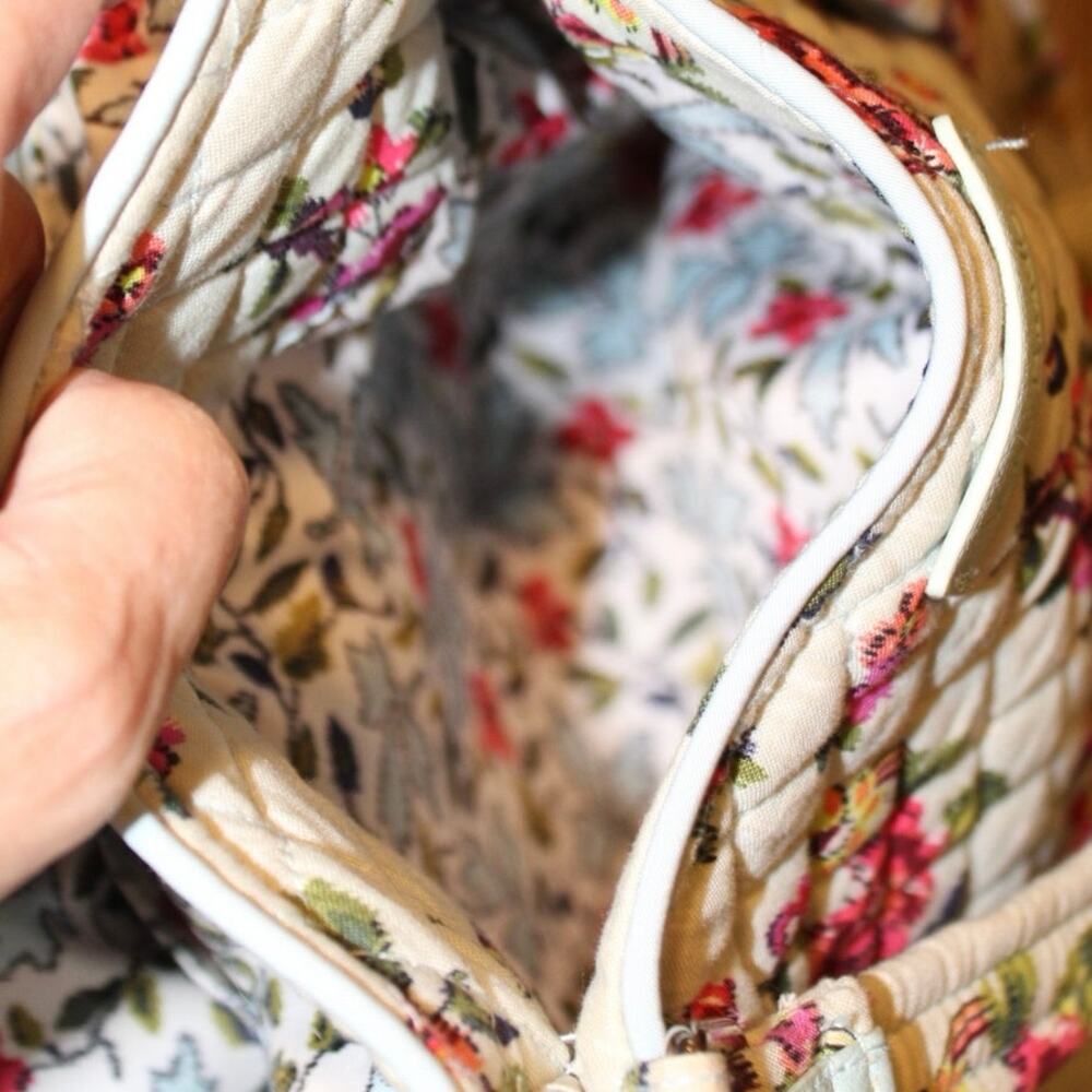 Vera Bradley Quilted Floral Tote with Light Blue Accents – Classic Floral Print - Picture 4 of 10